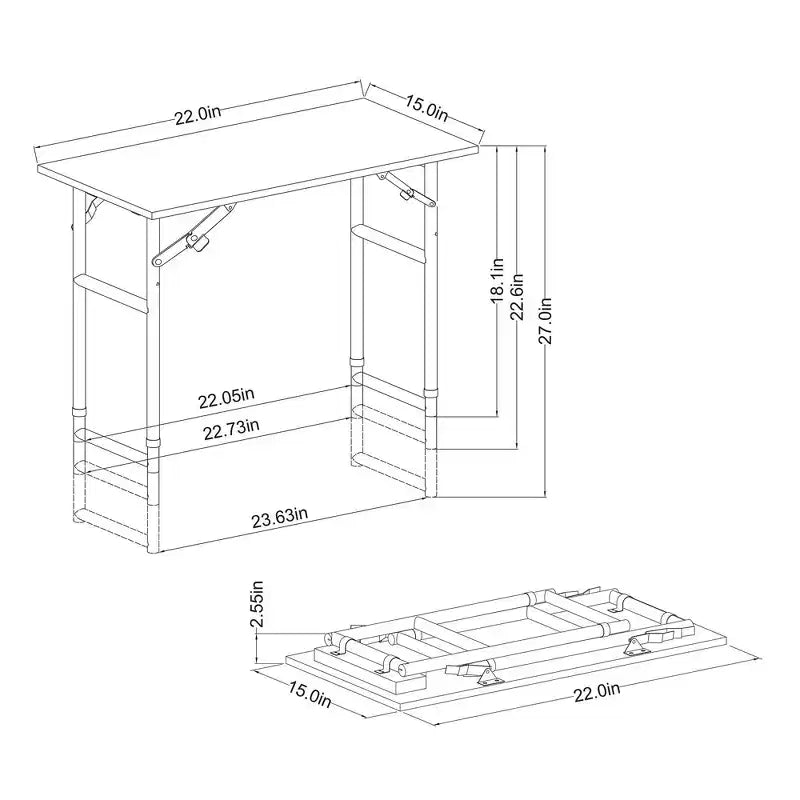 Tavolo pieghevole per dormitorio con altezza regolabile marrone - Room Essentials