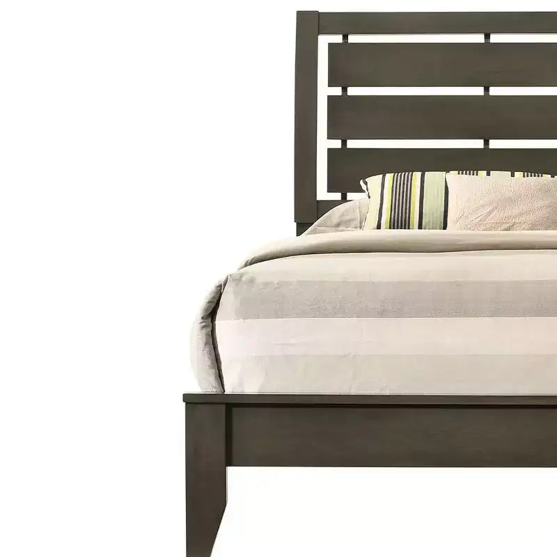 Letto Queen Ilana da 84" con finitura grigia - Acme Furniture: Rivestimento in tela, Struttura in legno, Garanzia di 60 giorni