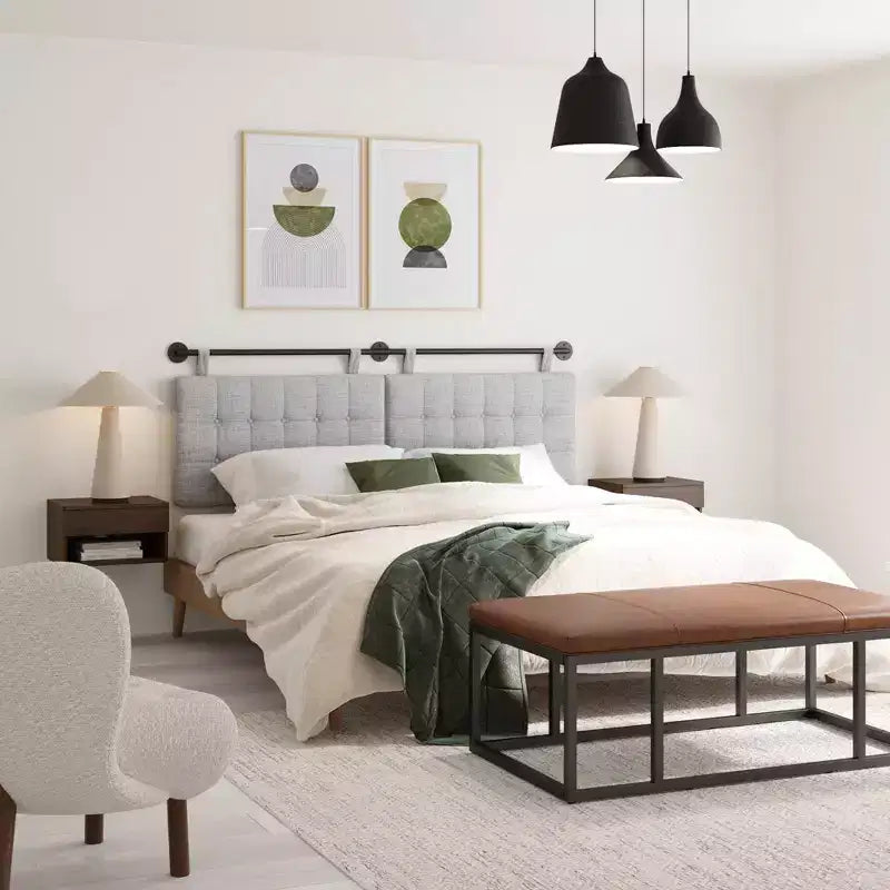 Nathan James King Testiera Imbottita da Parete Bouclé: Elegante Accessorio per Dormitorio, Facile da Pulire