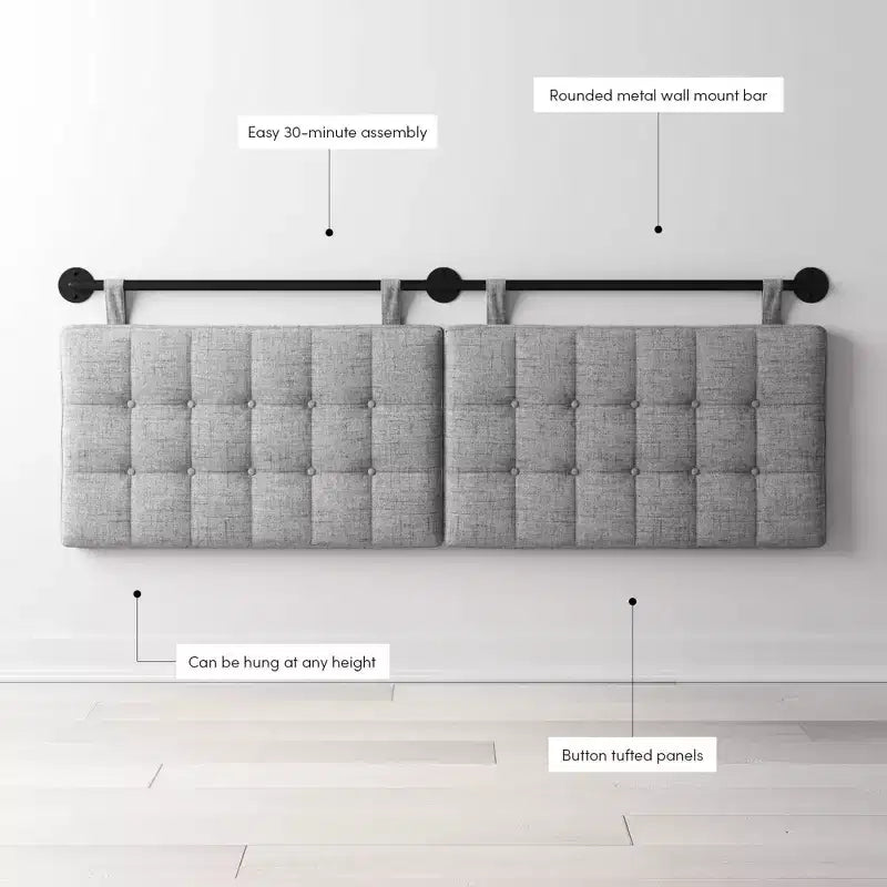 Nathan James King Testiera Imbottita da Parete Bouclé: Elegante Accessorio per Dormitorio, Facile da Pulire