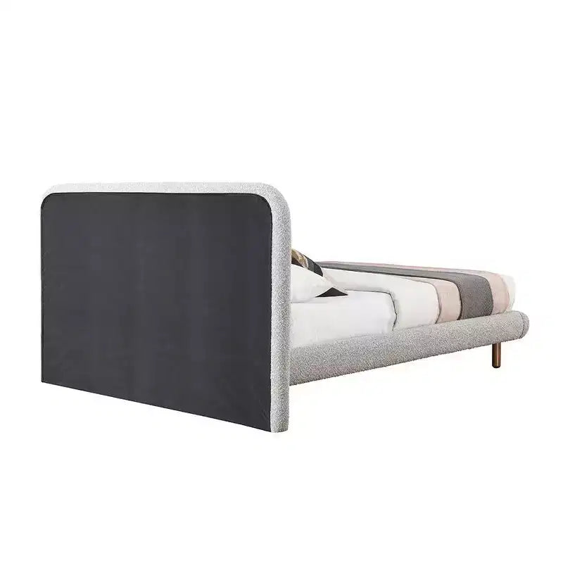 Letto queen size da 87.8" Cleo in bouclé grigio - Acme Furniture