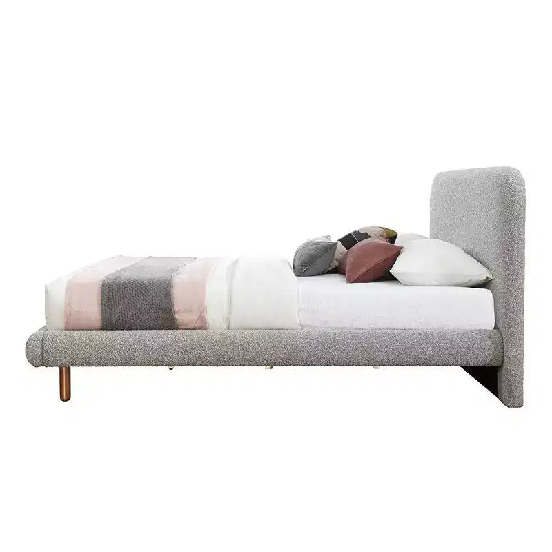 Letto queen size da 87.8" Cleo in bouclé grigio - Acme Furniture