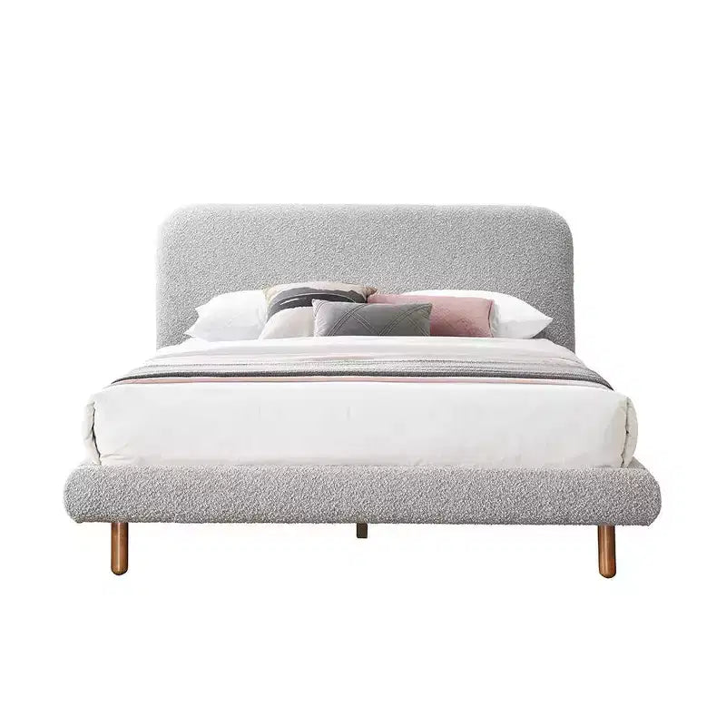 Letto queen size da 87.8" Cleo in bouclé grigio - Acme Furniture
