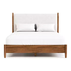HOMES: Queen Riverstone Letto a piattaforma moderno di metà secolo con testiera Bouclé