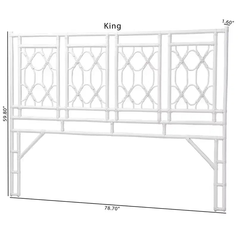 bali & pari Testiera King Size in rattan autoportante Sampson bianca