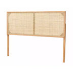 bali & pari Queen Aurelia Bayur Wood and Rattan Headboard: Bohemian Design, Wall or Frame Mount, Adjustable Height