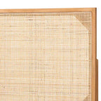 Testiera per letto Queen bali & pari Aurelia in legno di bayur e rattan: Design bohémien, montaggio a parete o su telaio, altezza regolabile