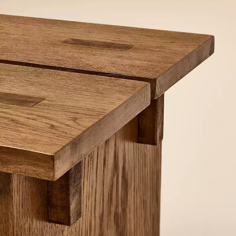 Sgabello o pouf in legno - Rovere anticato - Hearth & Hand™ with Magnolia: Dettaglio stile rustico, Struttura in legno dell'albero della gomma, Altezza 45,72 cm