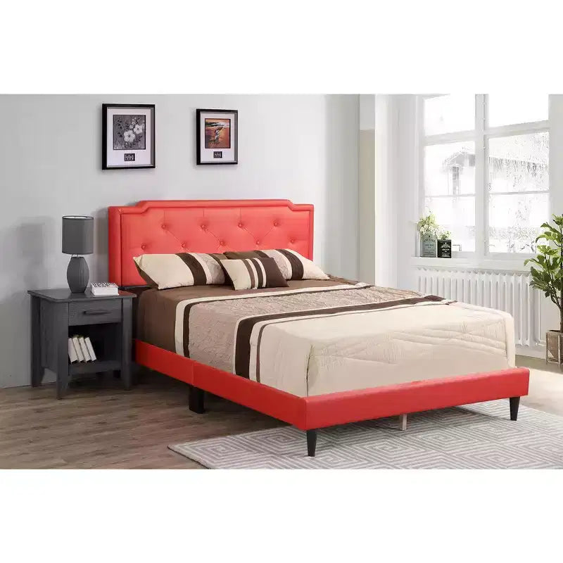 Passion Furniture Letto Queen Tufted Deb