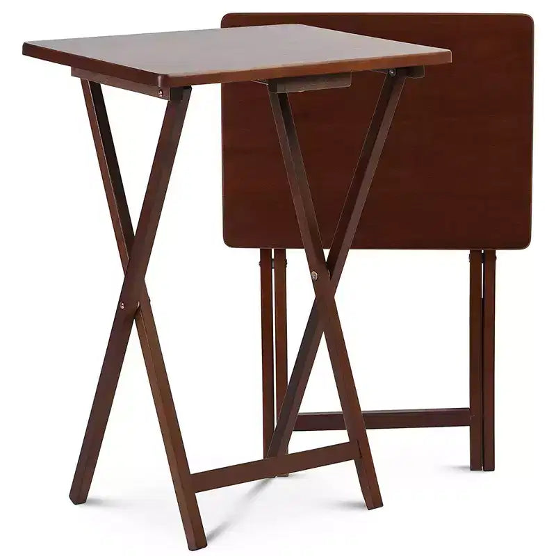 PJ Wood Tavolino Pieghevole Portatile per TV, Tavolo da Snack, Scrivania, Rovere Miele (Confezione da 10)