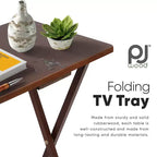 PJ Wood Tavolino Pieghevole Portatile per TV, Tavolo da Snack, Scrivania, Rovere Miele (Confezione da 10)