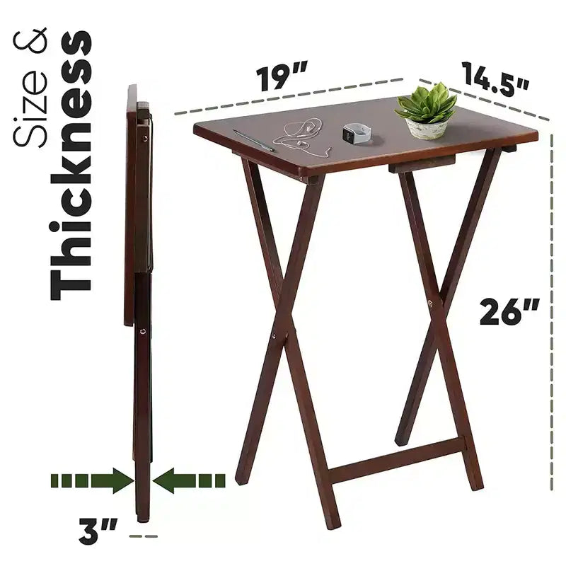 PJ Wood Tavolino Pieghevole Portatile per TV, Tavolo da Snack, Scrivania, Rovere Miele (Confezione da 10)