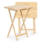 Tavolino Pieghevole PJ Wood per Spuntini/TV con Finitura Naturale (Set da 10 Pezzi)
