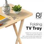 Tavolino Pieghevole PJ Wood per Spuntini/TV con Finitura Naturale (Set da 10 Pezzi)