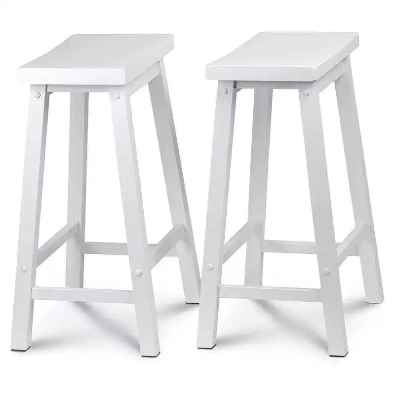 Sgabelli da cucina PJ Wood Classic Saddle Seat da 24 pollici, bianchi (confezione da 10)