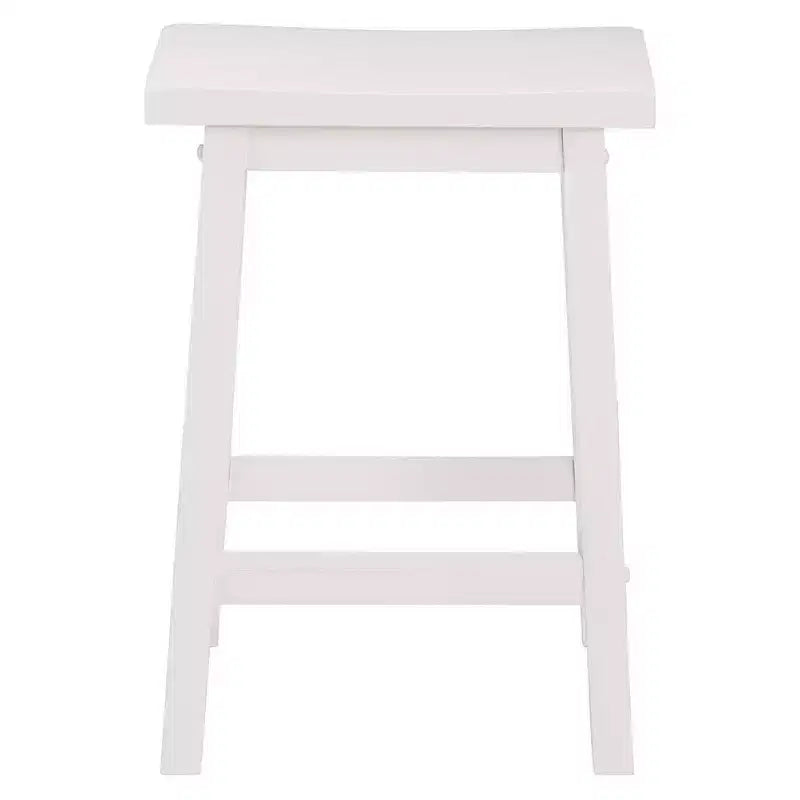 Sgabelli da cucina PJ Wood Classic Saddle Seat da 24 pollici, bianchi (confezione da 10)
