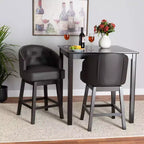 Set 2 sgabelli da bancone girevoli Theron in similpelle e legno - Baxton Studio