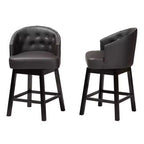 Set 2 sgabelli da bancone girevoli Theron in similpelle e legno - Baxton Studio