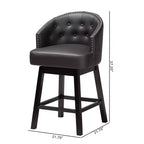 Set 2 sgabelli da bancone girevoli Theron in similpelle e legno - Baxton Studio