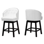 Set 2 sgabelli da bancone girevoli Theron in similpelle e legno - Baxton Studio