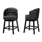 Set 2 sgabelli da bancone girevoli Theron in similpelle e legno - Baxton Studio