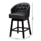 Set 2 sgabelli da bancone girevoli Theron in similpelle e legno - Baxton Studio