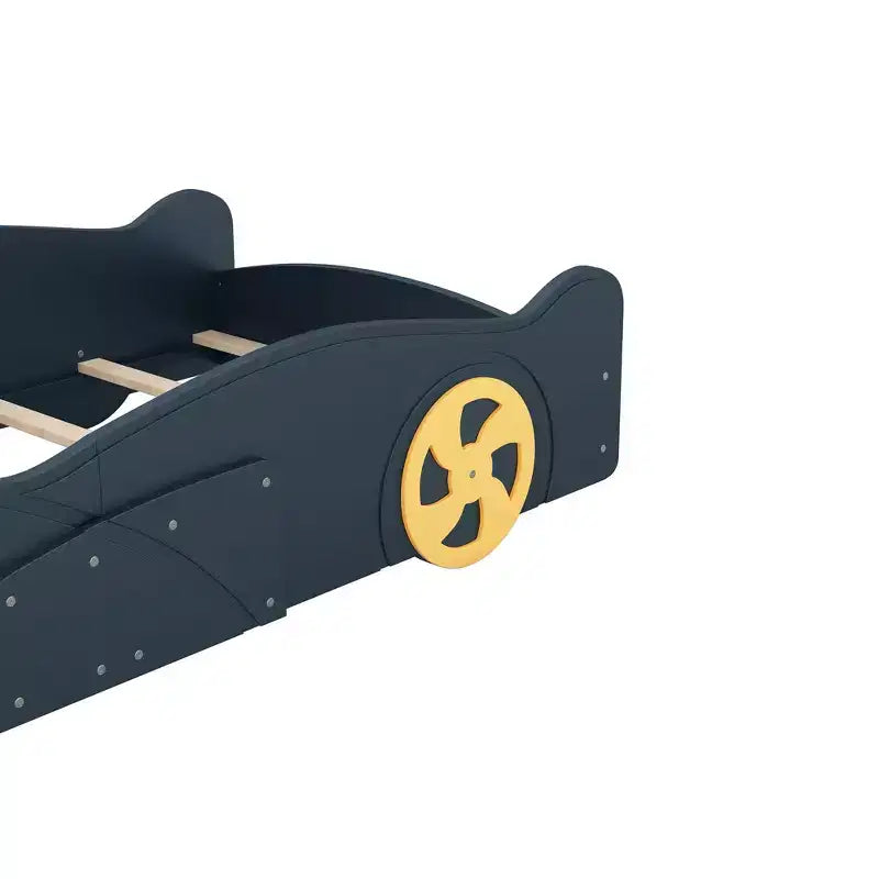 Letto a piattaforma a forma di auto da corsa con ruote e contenitore - ModernLuxe