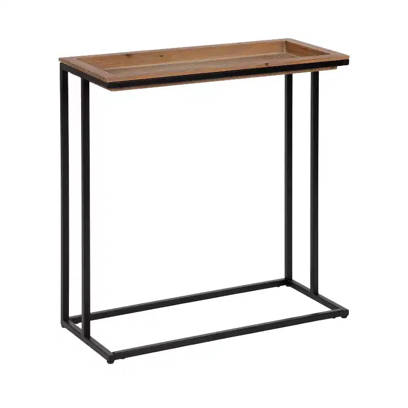 Kate and Laurel Lockridge Rectangle Metal Console Table, 28x13x31, Natural
