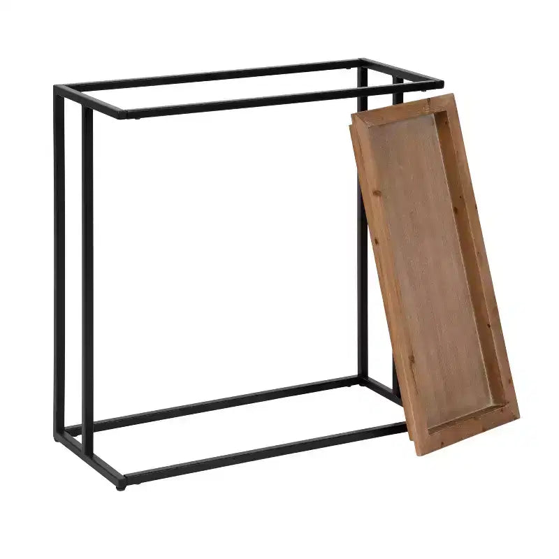 Kate and Laurel Lockridge, Tavolino da Consolle Rettangolare in Metallo, 71x33x79 cm, Naturale
