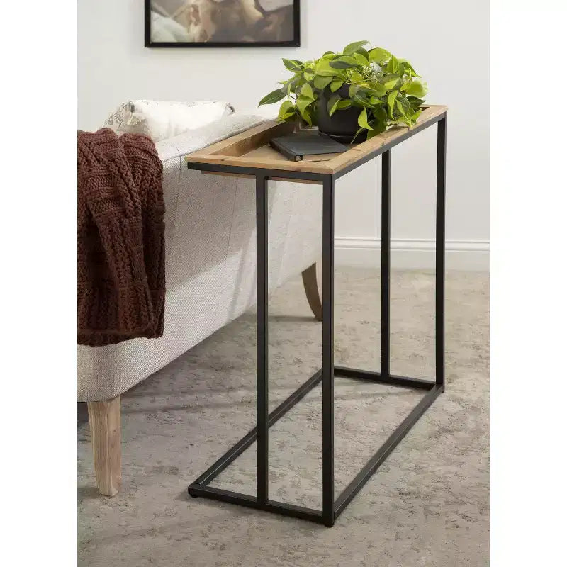 Kate and Laurel Lockridge, Tavolino da Consolle Rettangolare in Metallo, 71x33x79 cm, Naturale