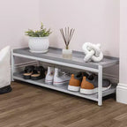 happimess Scarpiera a 2 Ripiani in Ferro Industriale Compatta da 10,75, per 6 Paia di Scarpe