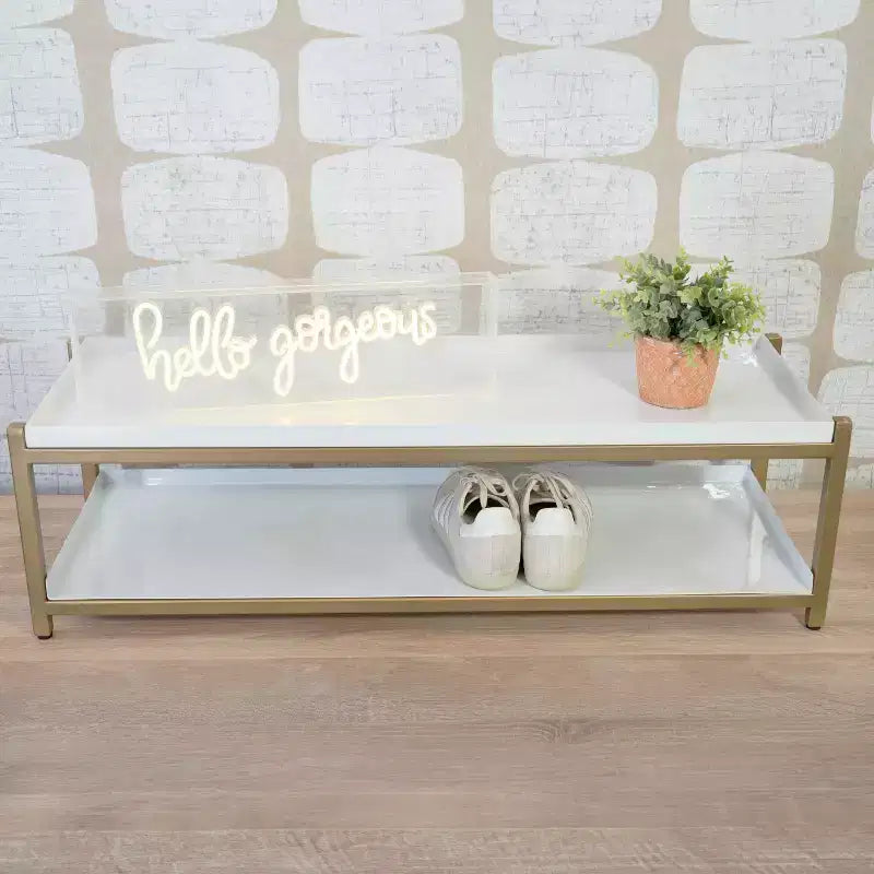 happimess Scarpiera a 2 Ripiani in Ferro Industriale Compatta da 10,75, per 6 Paia di Scarpe