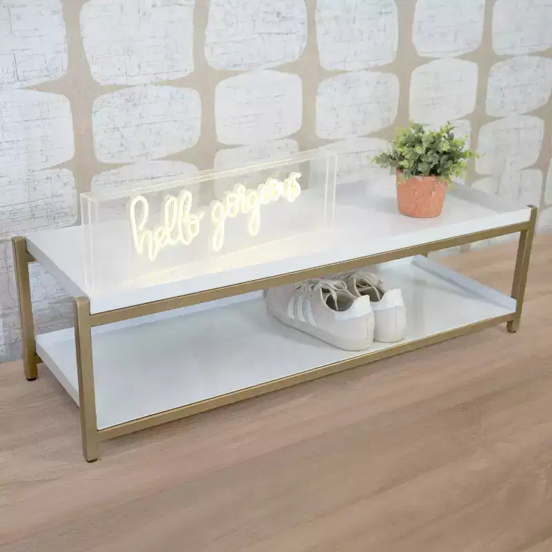 happimess Scarpiera a 2 Ripiani in Ferro Industriale Compatta da 10,75, per 6 Paia di Scarpe