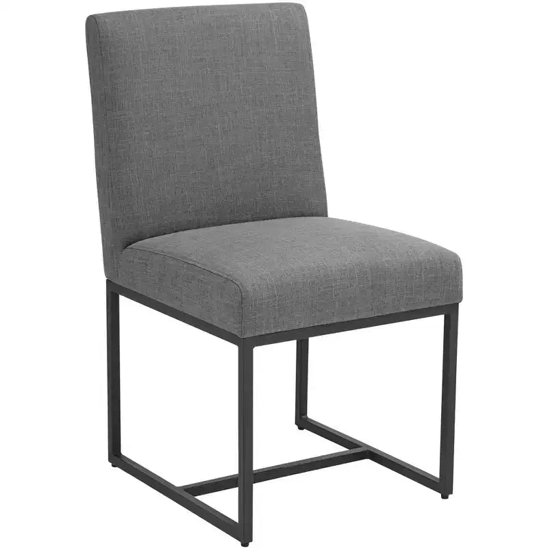 55 Downing Street Myles Grey Fabric and Black Metal Dining Chair