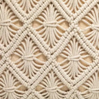Northlight 18 Pouf Ottomano Quadrato Fatto a Mano in Macramè di Cotone Naturale Beige