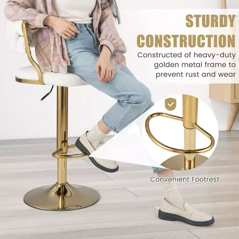 Sgabelli da bar girevoli Costway in velluto set da 2 imbottiti regolabili con schienale intrecciato grigio/beige/giallo