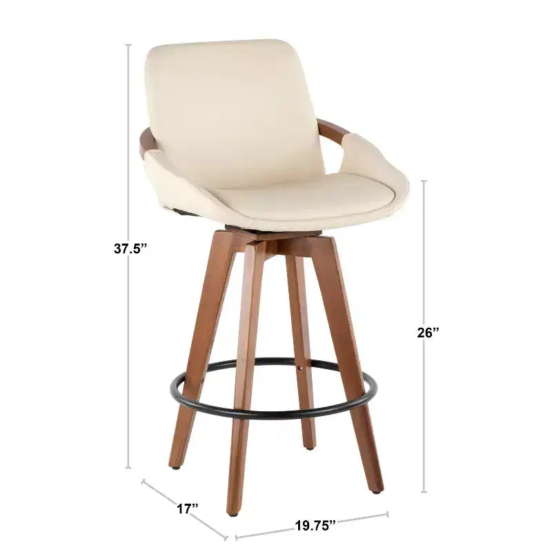 Sgabello da bar ad altezza bancone Cosmo Mid-Century Modern - LumiSource