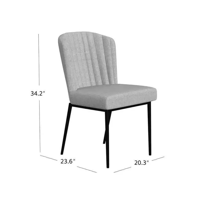 Sedia da Pranzo con Schienale a Canale e Gambe in Metallo - HomePop