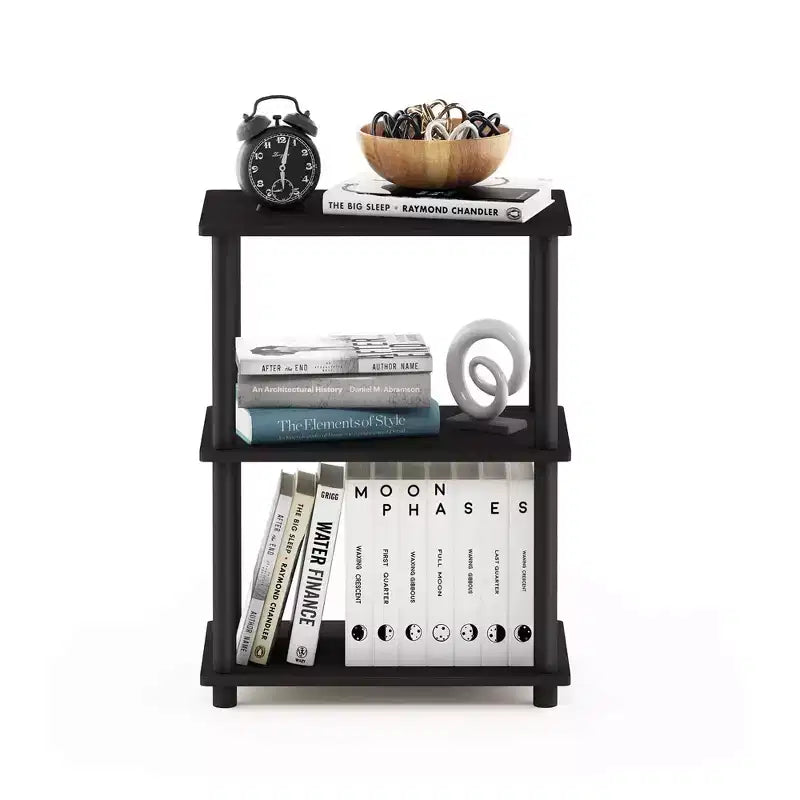 Furinno Libreria a Giorno con 3 Ripiani a Colori Reversibili, Espresso