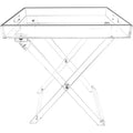 Designstyles Acrylic Folding Table with Silver Rim, Luxurious and Durabale Home Decor, Enhances any Setting