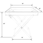 Tavolino Pieghevole in Acrilico Designstyles con Bordo Argentato, Arredamento per la Casa Lussuoso e Durevole, Migliora Ogni Ambiente