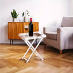 Tavolino Pieghevole in Acrilico Designstyles con Bordo Argentato, Arredamento per la Casa Lussuoso e Durevole, Migliora Ogni Ambiente