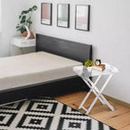 Tavolino Pieghevole in Acrilico Designstyles con Bordo Argentato, Arredamento per la Casa Lussuoso e Durevole, Migliora Ogni Ambiente