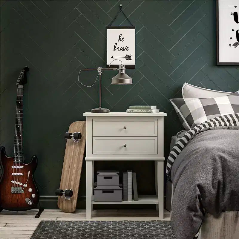 Ameriwood Home Franklin Comodino con 2 cassetti e ripiano inferiore