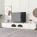 Luxurious TV Stand with Fluted Glass Door, Elegant and Practical Media Console for TVs up to 90 - ModernLuxe