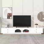 Mobile TV di lusso con anta in vetro scanalato, consolle multimediale elegante e pratica per TV fino a 90 pollici - ModernLuxe