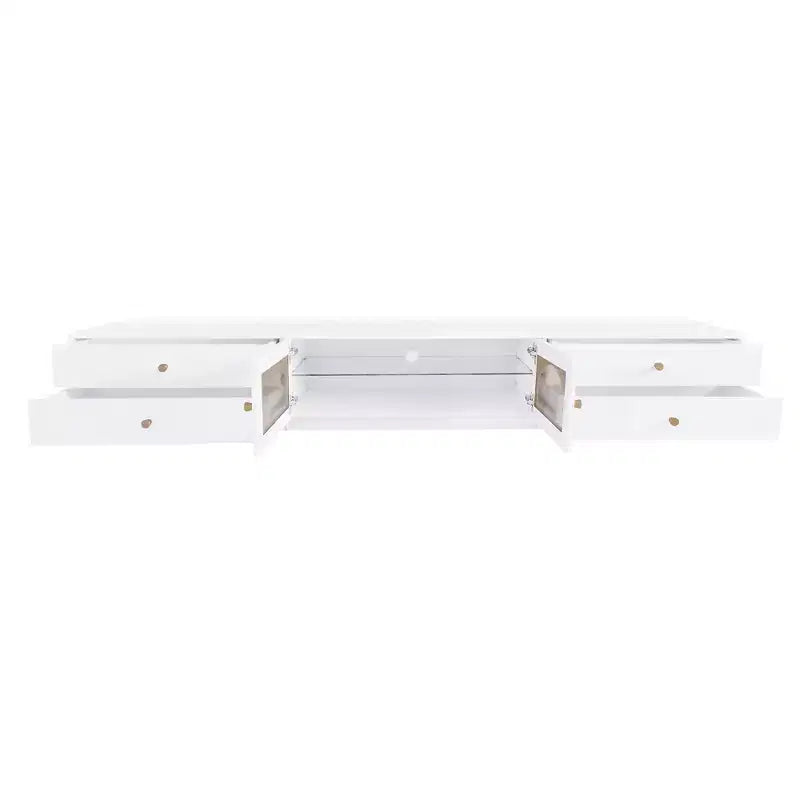 Mobile TV di lusso con anta in vetro scanalato, consolle multimediale elegante e pratica per TV fino a 90 pollici - ModernLuxe