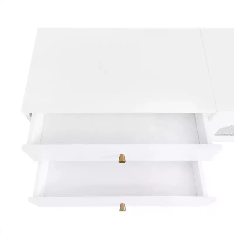 Mobile TV di lusso con anta in vetro scanalato, consolle multimediale elegante e pratica per TV fino a 90 pollici - ModernLuxe