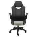 Sedia da ufficio Elama High Back in similpelle regolabile, colore nero e grigio