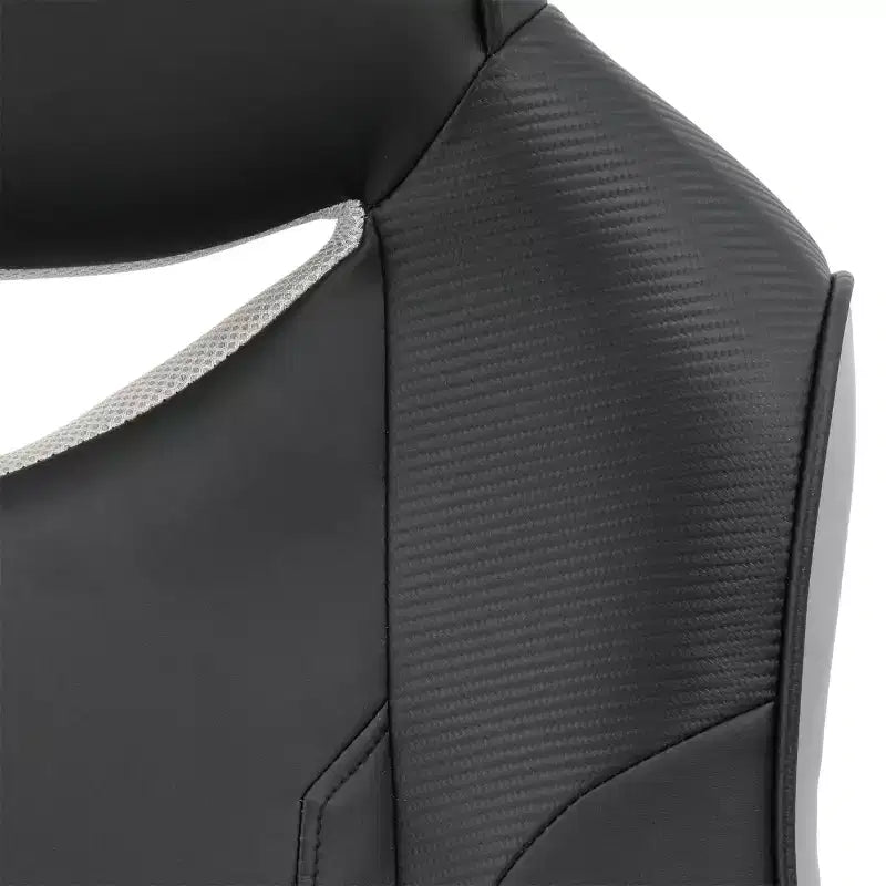 Sedia da ufficio Elama High Back in similpelle regolabile, colore nero e grigio